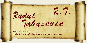 Radul Tabašević vizit kartica